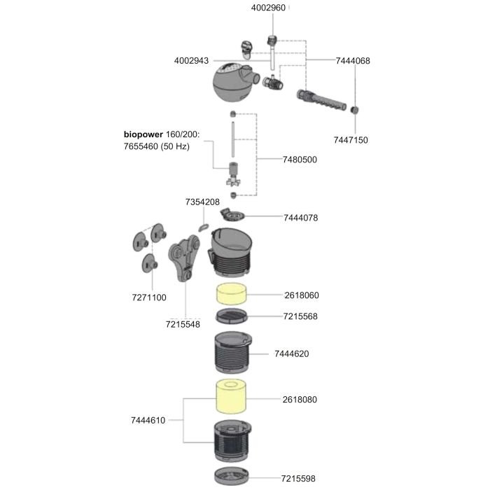 Eheim Biopower 160 (2411020) внутренний фильтр с многослойной фильтрацией для аквариумов до 160 л